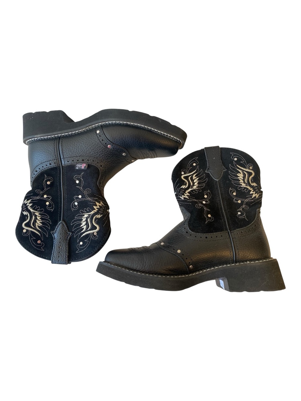 Justin Gypsy Mandra GY997 Western Cowboy Boots Black Leather Women’s 7.5